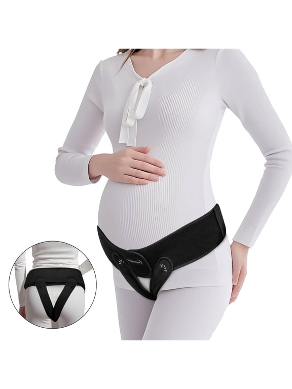 V3 Smart Maternity Belt 4 in 1 Adjustable Pregnancy Pelvic Support Belt Hip and Vulva Support Belt Comfortable Belly Band for Prenatal and Postpartum Relief Soft Breathable Fabric