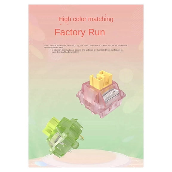 V3 Switch Lubed Silent V3 Switches Mechanical Keyboard Linear Tactile 5Pin Hot Swap PA66 Pre Lubed POM Green Lemon Shaft