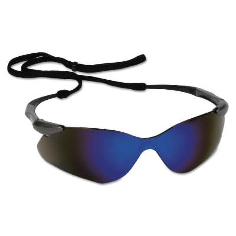 Nemesis Safety Glasses - Gunmetal Nylon Frame, Blue Polycarbonate Lens ...