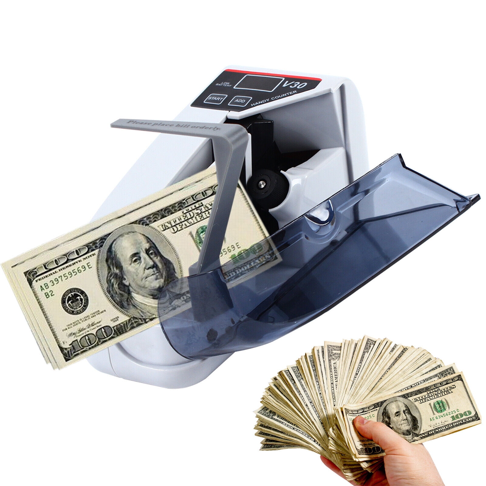 V30 Portable Mini Money Counter Currency Cash Bill Banknote Counting