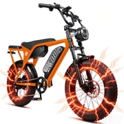 ESKUTE V300 Electric Dirt Bike for Adults & Teens, 48V 41.6Ah Removable Battery, 19MPH 749W Motor, NFC Unlock, 20" x 4.0" Fat Tires, 7-Speed Orange, UL2849