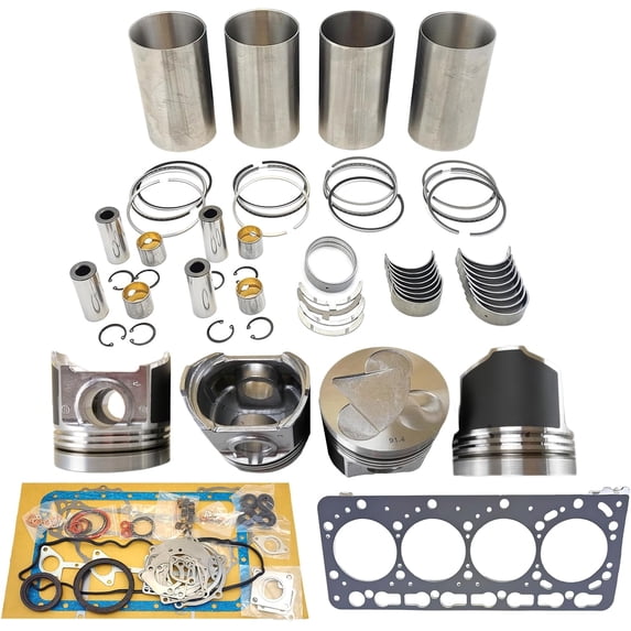 V3300 Engine Overhaul Rebuild Kit (No valve set) 12 valves Piston height 91.4mm For Kubota V3300 V3300-DI Engine M6800 M8200 M9000 Tractor S220 S250 S300 T250 T320 1C011-21110 1C011-21113