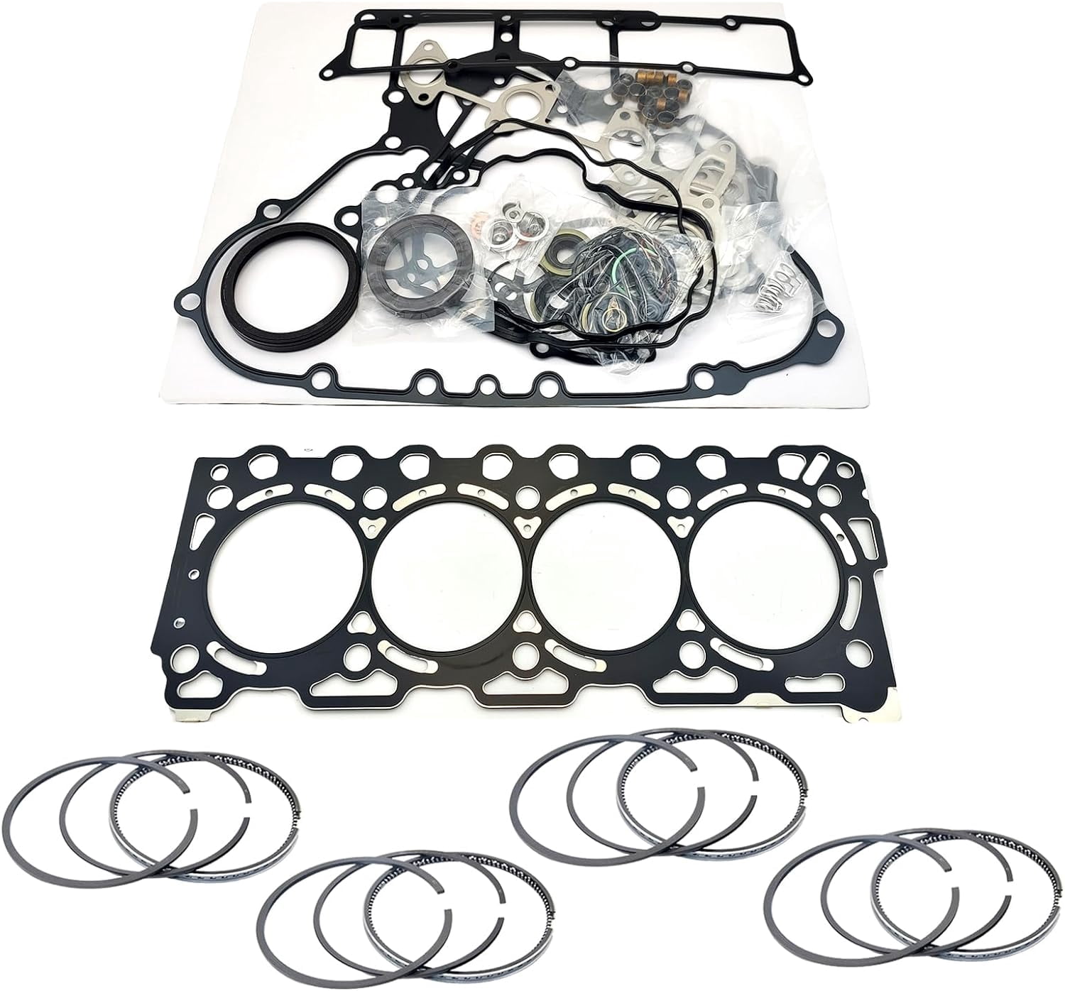 V3307 Full Gasket Kit + Piston Rings 16 Valves For Kubota V3307 V3307 ...