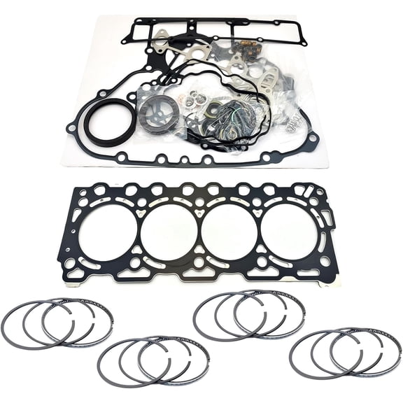 V3307 Full Gasket Kit + Piston Rings 16 Valves For Kubota V3307 V3307-DI V3307-DI-T Engine KX080-3 KX080-4 M6040 M6060 M7060 For Bobcat S630 S650 T630 T650 STD V3307 piston ring set