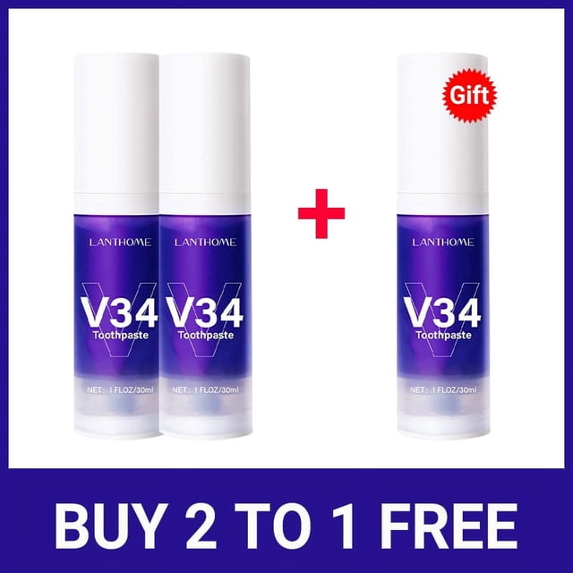 V34 Pro Smile Removal Plaque Stain Purple Corrector Teeth Whitening