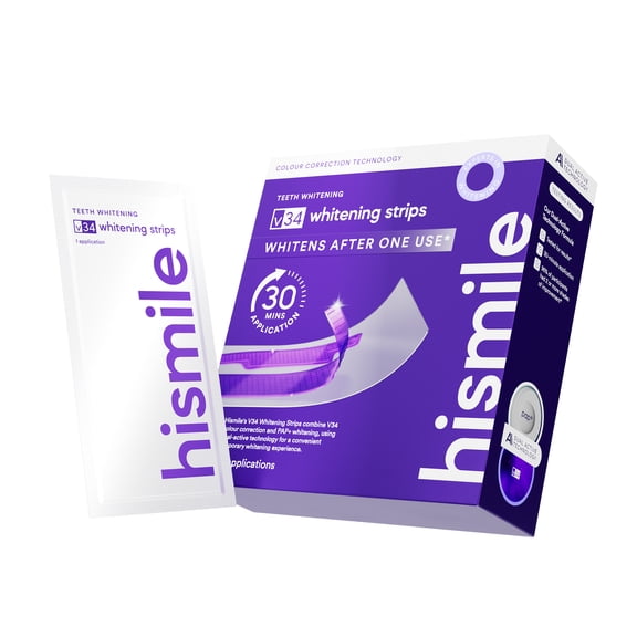 Hismile V34 Whitening Strips, Teeth Whitening Strips, Purple Whitening Strips