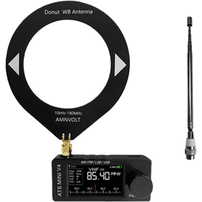V4 ATS MINI DSP Radio, ESP32-S3 & SI4732 Chip, Multi-Band AM/FM/LSB/USB Receiver, 1.9'' IPS Color Screen, with Headphone Amplifier & Hi-Z Circuit, Portable for Travel and Radio Enthusiasts