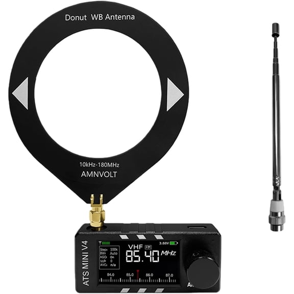 V4 ATS Mini Radio with Headphone Amplifier LSB USB Transistor Pocket Radios 1.9inch IPS Screen Si4732 DSP Radio for Walking Hiking Camping Party(Q)