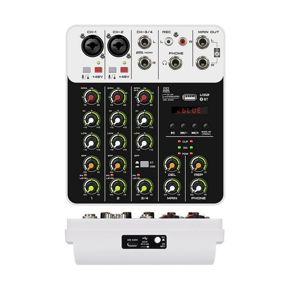 V4 Sound Mixing Console USB Record Computer 48V Phantom Power Delay Effect 4 Channels USB Mixer. ,Easy to Use
