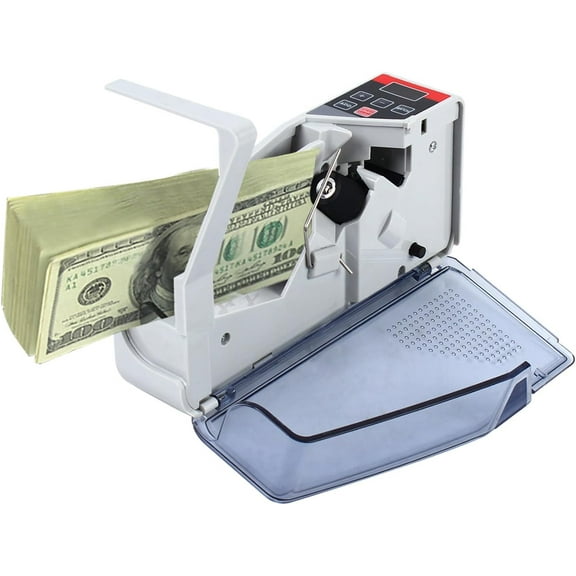 V40 Mini Portable Money Counter Machine Currency Cash Bank Cash Counting Machine 2W Banknote Counter Dollar Bill Counting Machine Counting Speed 600 Bills/Minute