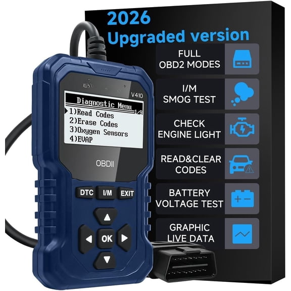 V410 OBD2 Scanner Code Reader, Scanner Diagnostic Tool Check Engine Light, Graphic Live Data, I/M Smog Test, Test - CAN Diagnostic Scan Tool for OBDII