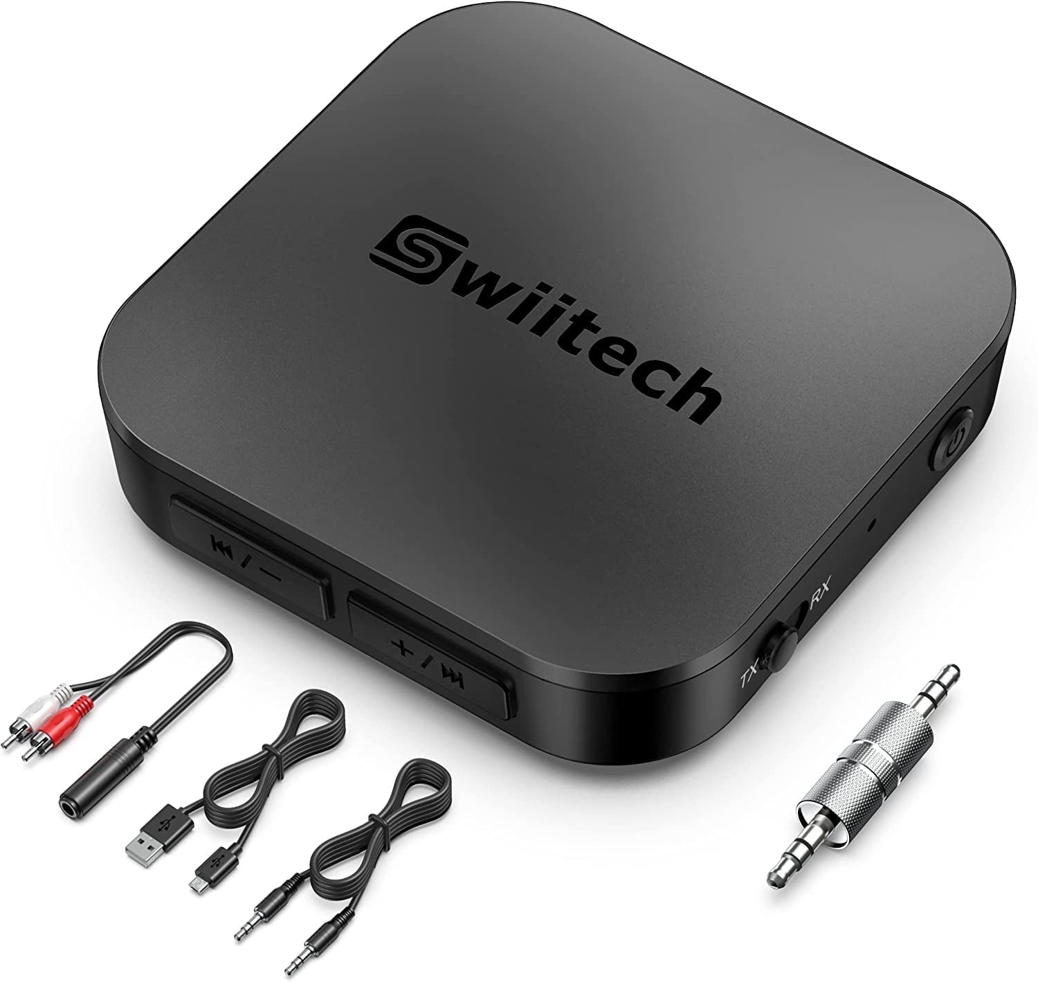 Swiifome Bluetooth Transmitter Receiver 2 in 1 Bluetooth AUX Adapter V5.0 Bluetooth Adapter for TV Car Home Stereo PC Pairs 2 Devices
