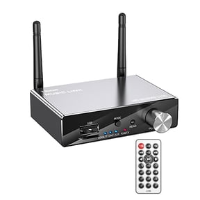 V5.3 6-in-1 DAC Bluetooth Audio Adapter with Remote Control Supports Receiver and Transmitter Modes