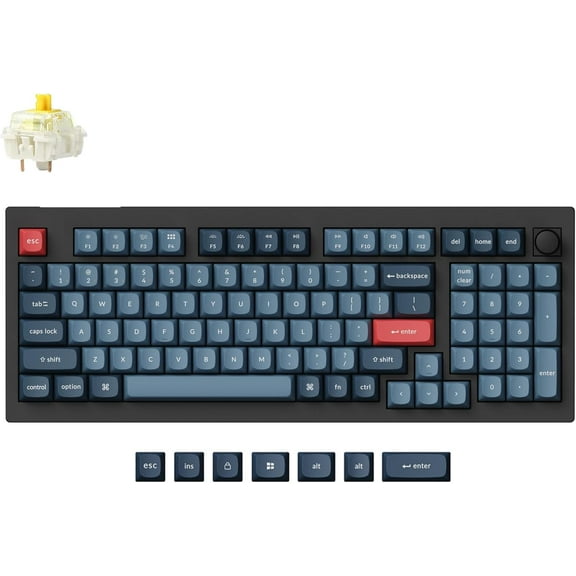 V5 Max Custom Wireless Mechanical Gaming Keyboard with Number Pad, 96% Layout QMK/VIA 2.4 GHz/Bluetooth 5.1/Wired, RGB Backlit Hot-Swappable Gateron Banana Switch for Mac Windows Linux