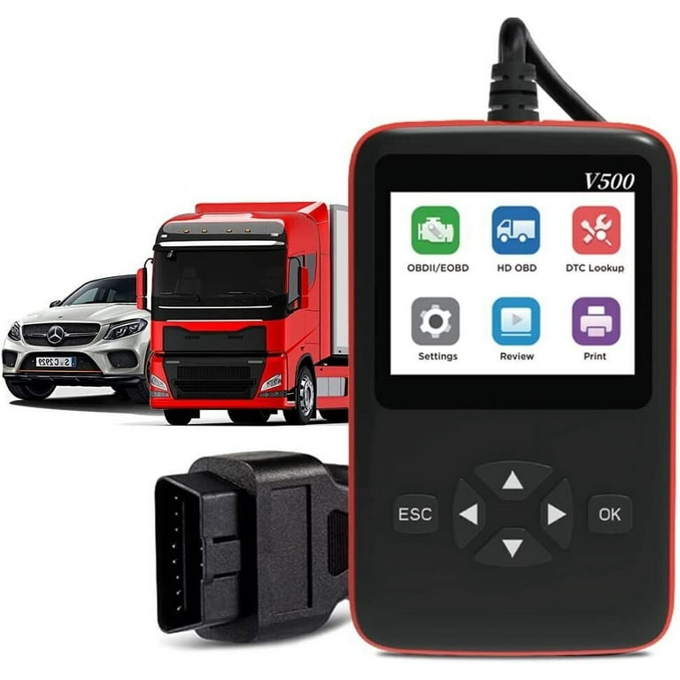 V500 Heavy Duty Truck and Car 2-in-1 Code Reader Scan Tool, HDOBD+