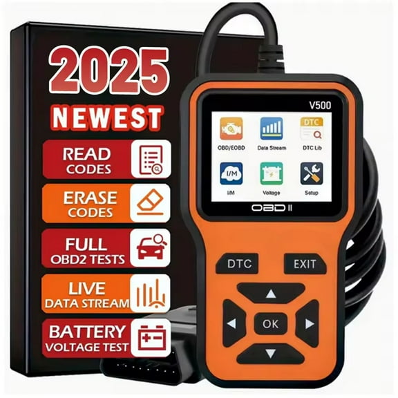 V500 OBD2 Scanner Bluetooth Car Code Reader, Check Engine Light Diagnostic Tool for All Cars Since 1996, Read & Clear Codes, Live Data, Battery Voltage Test, Plug & Play Auto Scanner