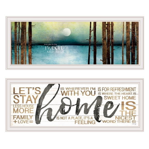 Trendy Decor4U V558-226G "Love / Home" 2-Piece Vignette by Marla Rae, White Frame