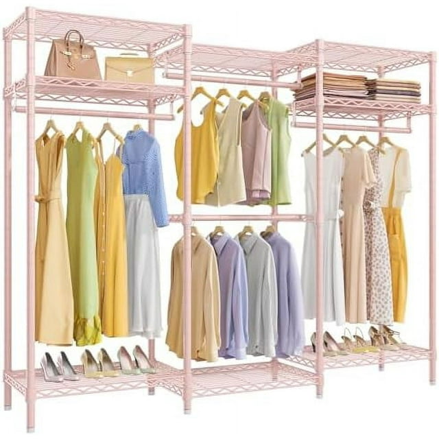 V5L i1 Garment Rack Heavy Duty with Dimmable LED 3000K Warm White Metal
