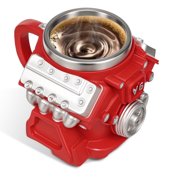 V6 Engine Mug, V6 Engine Coffee Cup, Realistic Resin V6 Engine Coffee Mug with Insulated Handle, Creative Tea Cup, Car Engine Design for Car Enthusiasts, Gift Idea (V6)
