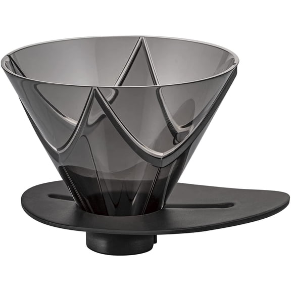 V60 "Mugen" Plastic Coffee Dripper, Size 02, Clear Black