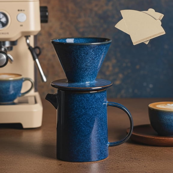 V60 Pour Over Coffee Starter Set, Size 02, Brown