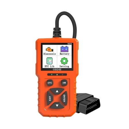 V619 Car OBD2 Diagnostic Tool Read Vehicle Information Code Reader Multi-langua Scanner Battery Tester Check Engine System ,Sturdy and Compact