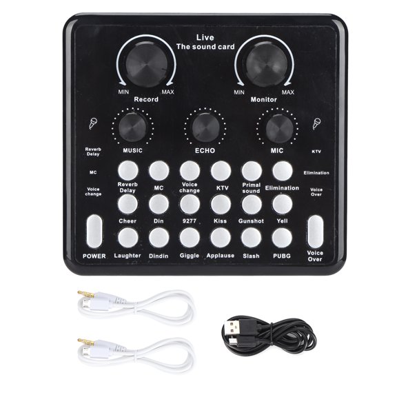 V7 Bluetooth Sound Card Set Stable Signal Sound Card Equipment Kit Compatible for Live Broadcast