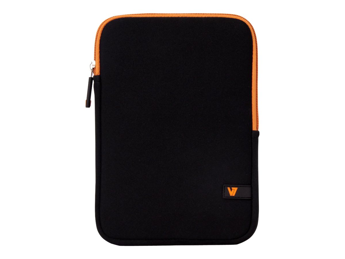 V7 Ultra Protective Sleeve - Protective sleeve for tablet - neoprene - black with orange accents - 7.9" - image 1 of 4