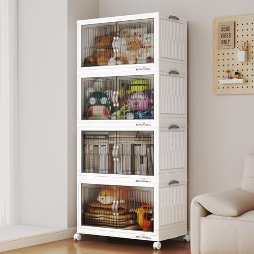 V8 4 Pack 30 Gallon Large Bins Organizers Collapsible Bins with Lid and