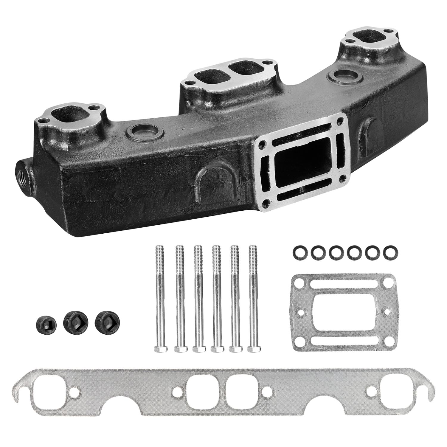 V8 5.0L 5.7L Volvo Penta OMC Exhaust Manifold Cast Iron, Gasket, and Bolts For Volvo Penta OMC Exhaust Systems in V8 Engines 1992 or Newer by FASWORX