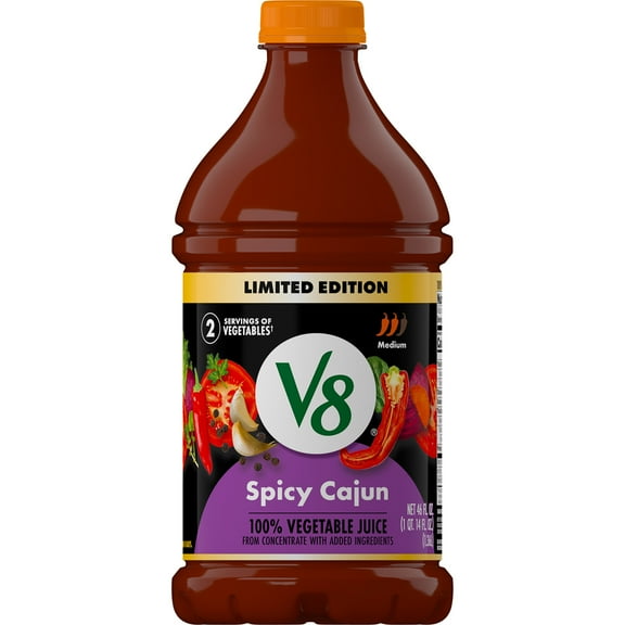 V8 Spicy Cajun 100% Vegetable Juice, 46 fl oz Bottle