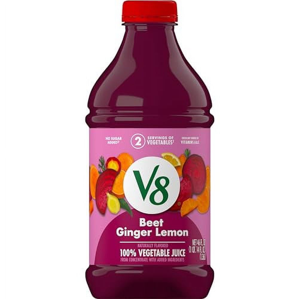 V8 Beet Ginger Lemon 100 Vegetable Juice, 46 fl oz Bottle
