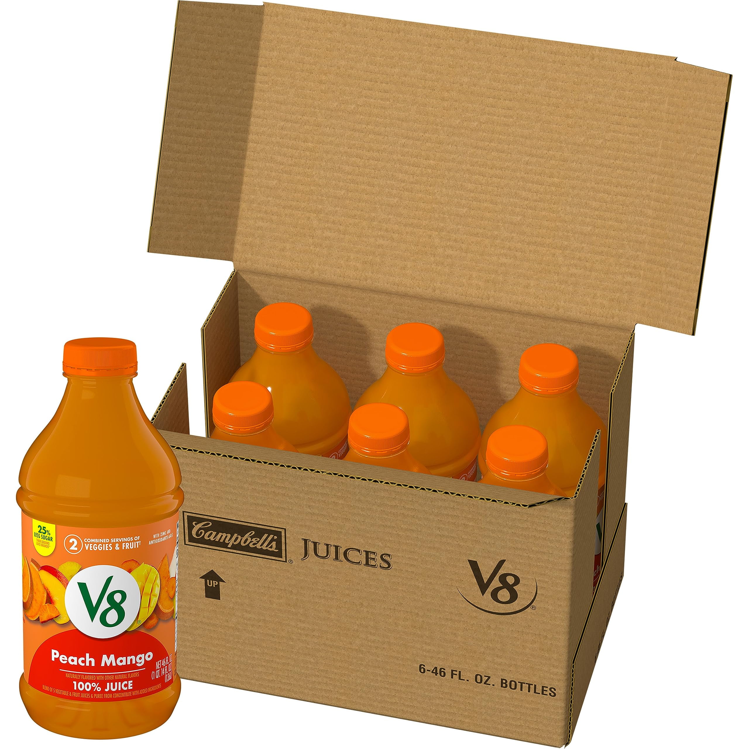V8 Blends 100 Juice Peach Mango Juice, Fruit And Vegetable Juice Blend
