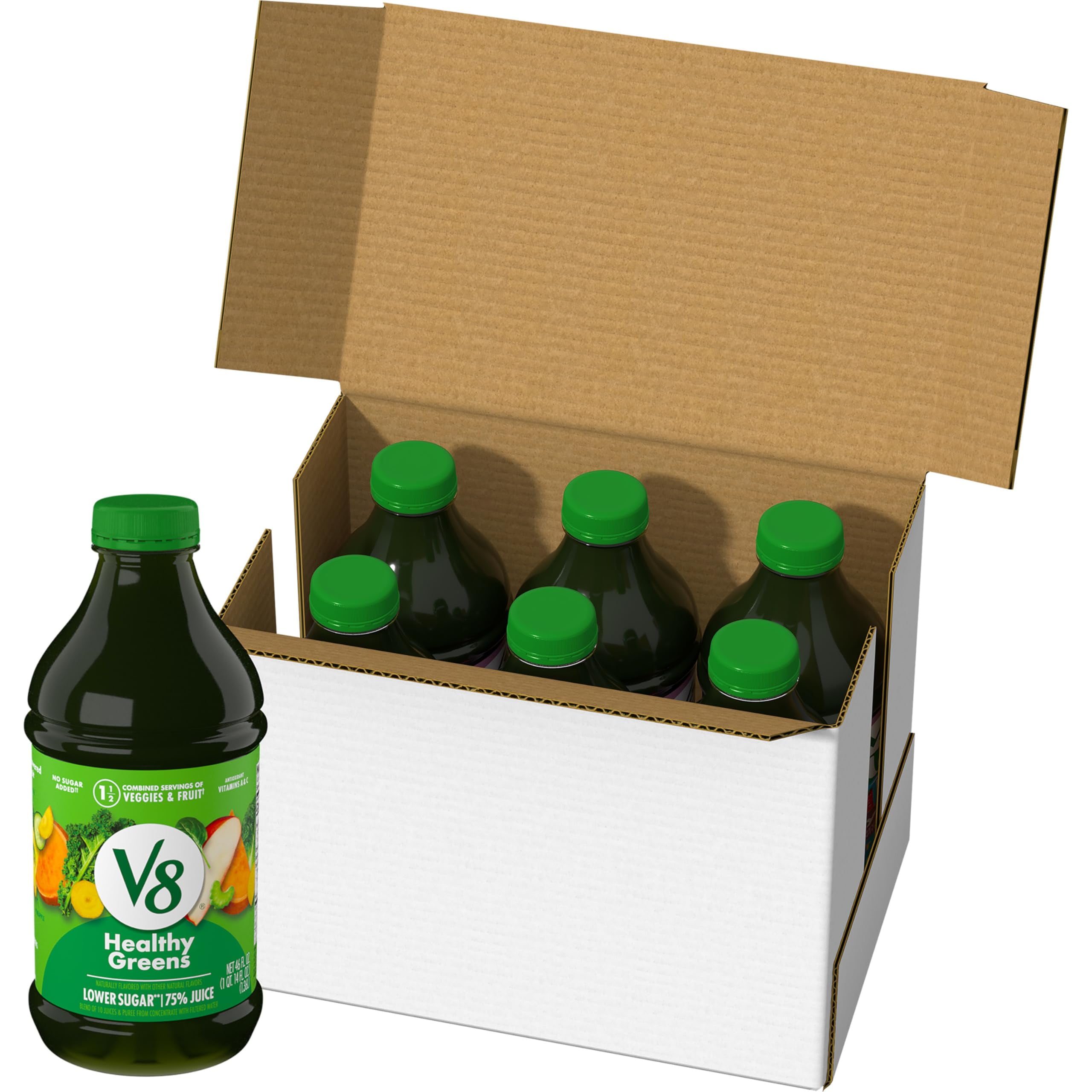 V8 Blends Healthy Greens Juice, 46 Fl Oz Bottle (Pack Of 6)