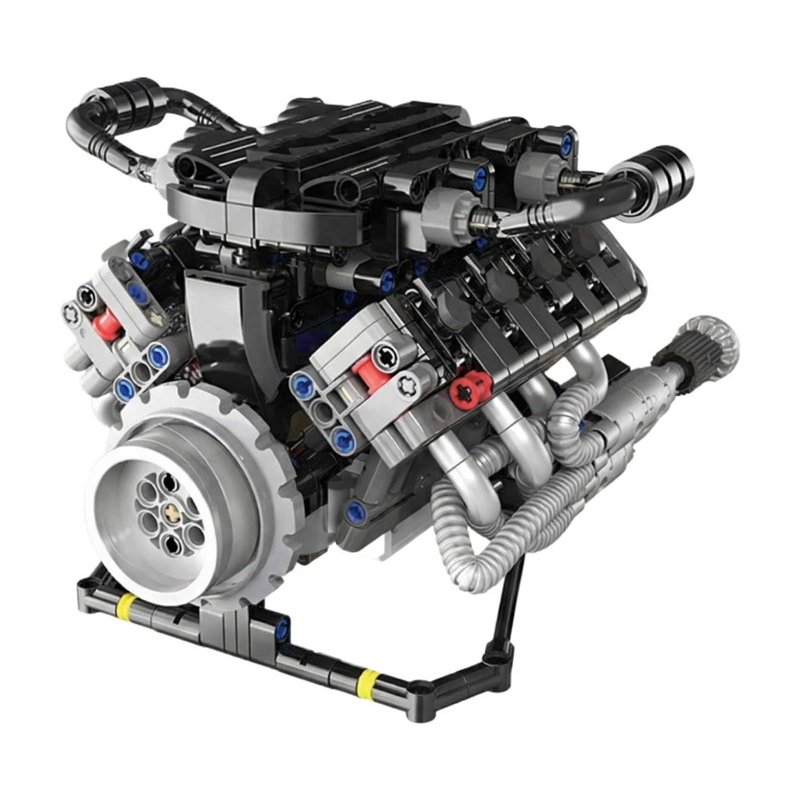 V8 Car Engine Model Kit, Engine, Engine Model, 10X7 In, Diy Building Kit, Interlocking Building Blocks, Functional Sound Simulation, Desktop Showcase, 1 Set