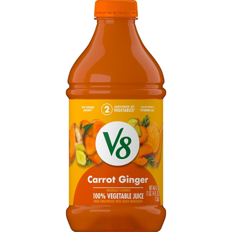 V8 Veggie Drink Carrot Ginger 100% Vegetable Juice, 46 fl oz