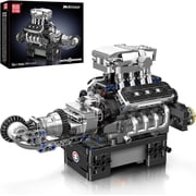 V8 Combustion Engine Model Kit That Runs, Build Your Own MOC V8 Engine Model Toy, 8-Cylinder Petrol Car Engine Replica Model Building Kit737PCS