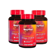 MegaRed Krill Oil 350mg Softgels, 130 Count - EPA & DHA Omega-3, No Fishy Aftertaste + Astaxanthin(pack of 3)