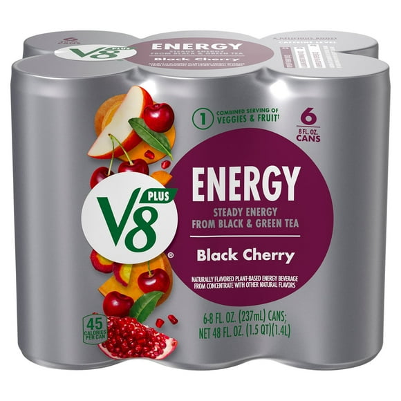V8 +Energy Black Cherry Vegetable & Fruit Juice 6pk 48 oz