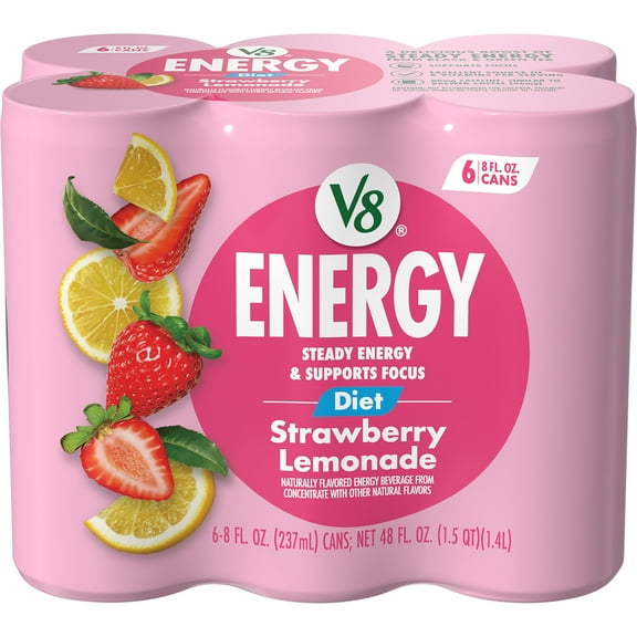 V8 +Energy Variety Pack, 6 Flavors, 8 fl oz Cans, Caffeine & Vegetable ...
