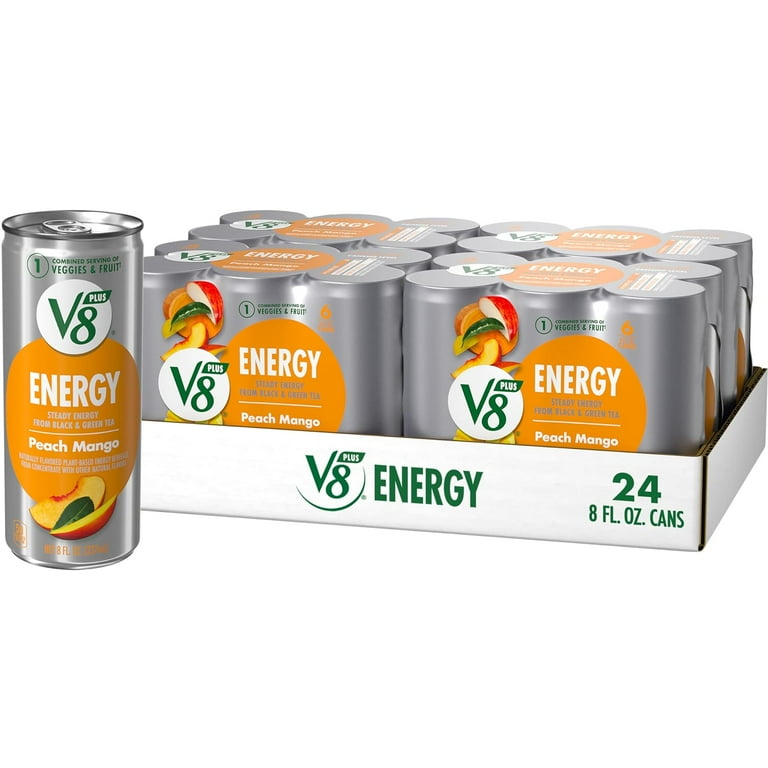 V8 +Energy, Peach Mango Juice, Healthy Energy Drink, Natural 