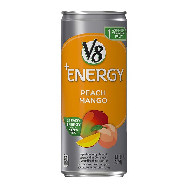 V8 +Energy Peach Mango Energy Drink Juice 8 oz. 24/Box (30700068