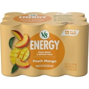 V8 Energy Peach Mango Energy Drink, 8 fl oz Can, 12 Pack