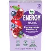 V8 Energy Pomegranate Blueberry Energy Drink Powder, .10 oz Packet (10 Count)
