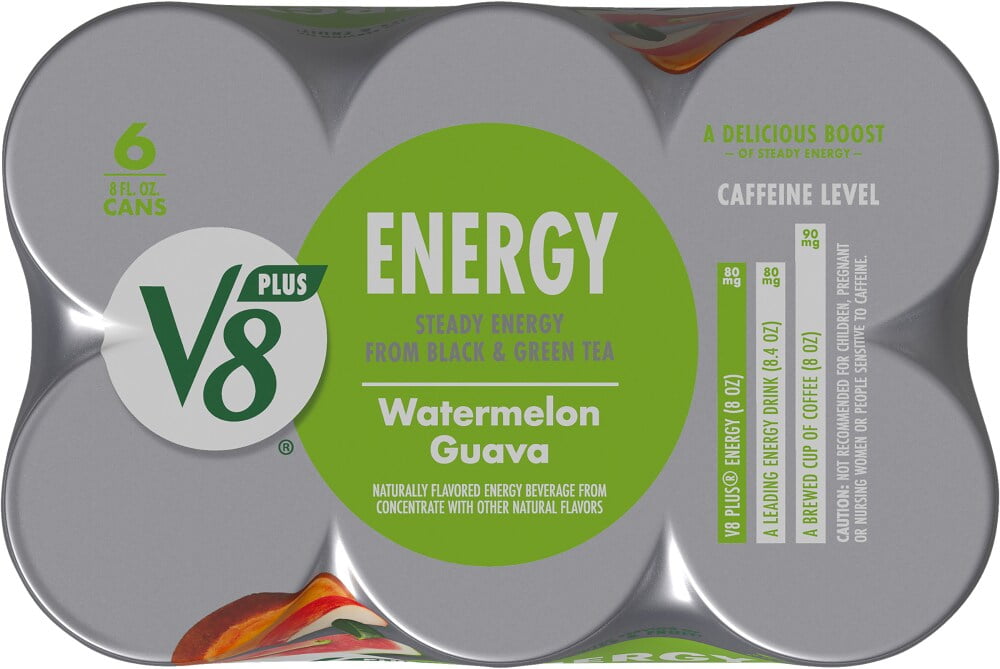 V8 +Energy Watermelon Guava Juice Energy Drink Multipack - 6 pk / 8 fl oz - Pack of 2
