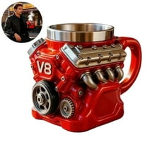 V8 Engine Coffee Mug,Retro V8 Engine Mug,Creative Turbocharger Mugs,Novelty 3D Mechanical Coffee Cup,Gift for Car Enthusiasts, Mechanics & Gearheads