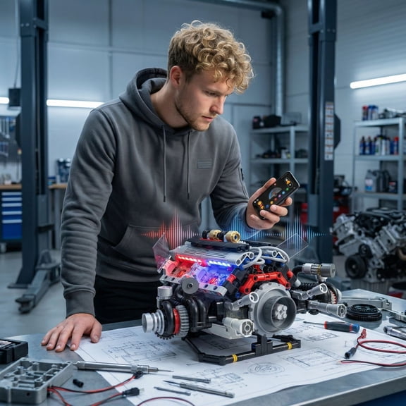 V8 Engine Kits That Works Building Sets,Car Engine Model Kit with APP Controlled and Lights,Visible Piston Movement Mechanical STEM Toy for Car Enthusiasts Adults