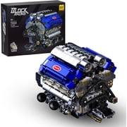 V8 Engine Model Kit That Runs, Motorized Engine Building Set for Adults, Working Visible Engine with Chain & Cylinder Linkage, STEM Mechanical Building Toy