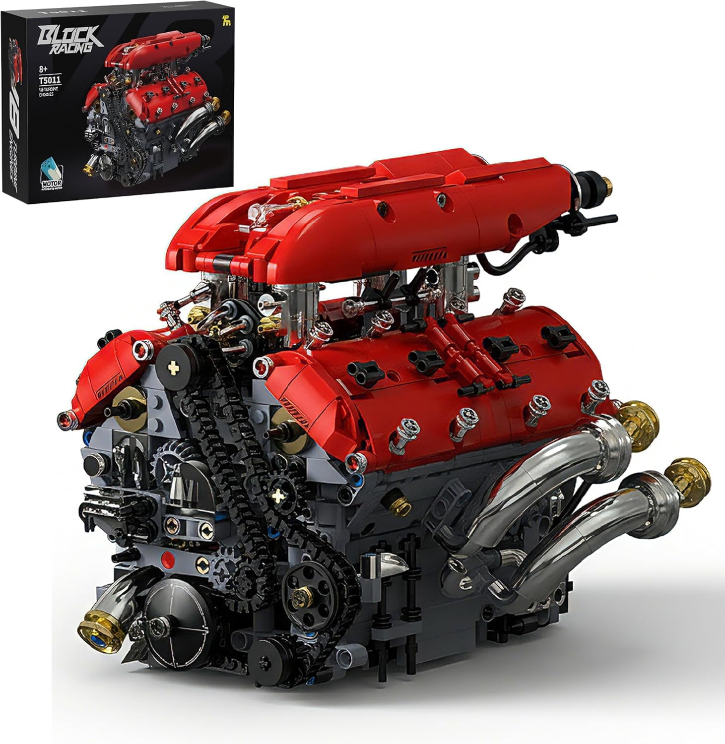 V8 Engine Model Kit that Runs,V8 Engine Building Block Sets for ...