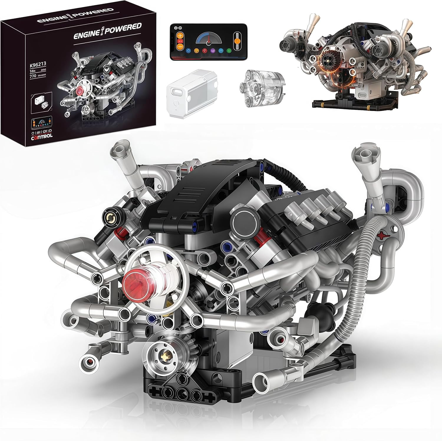 V8 Engine Model Kits that Runs - 770+Pcs, Build Your Own MOC Mini V8 ...